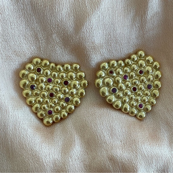 Yves Saint Laurent Jewelry - Vintage Yves Saint Laurent gold tone bubble clip on earrings